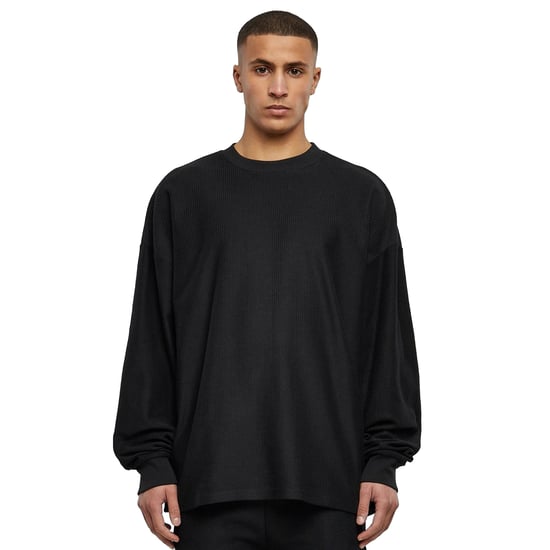 Urban Classics Heren Geribd Badstof Boxy Sweatshirt (Zwart) - Image 4