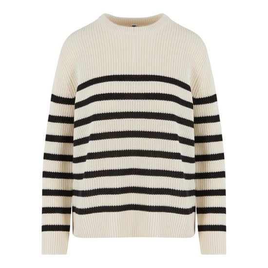 Urban Classics Dames/Dames Gestreepte Geribde Trui (Wit/zwart) - Image 1
