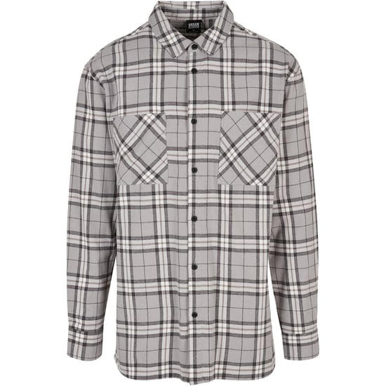 Urban Classics Heren Geruit Oversized Shirt Lang (Grijs/Zwart) - Image 1