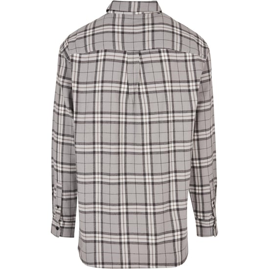 Urban Classics Heren Geruit Oversized Shirt Lang (Grijs/Zwart) - Image 2