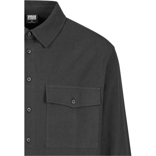 Urban Classics Heren Basis Crepe Overhemd (Zwart) - Image 3