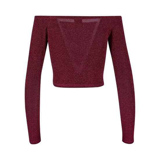Urban Classics Dames/Dames Glitter Off Shoulder Top met Lange Mouwen (Bourgondië) - Image 3