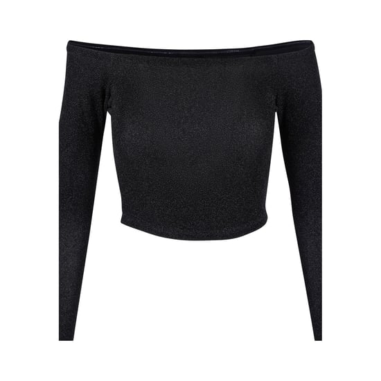 Urban Classics Dames/Dames Glitter Off Shoulder Top met Lange Mouwen (Zwart) - Image 2