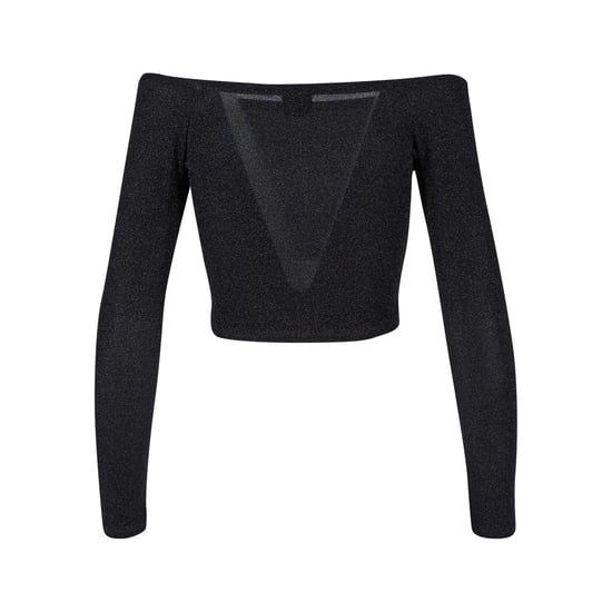 Urban Classics Dames/Dames Glitter Off Shoulder Top met Lange Mouwen (Zwart) - Image 3