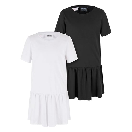 Urban Classics Meisjes Valance T-shirt Jurk (Set van 2) (Wit/zwart) - Image 1