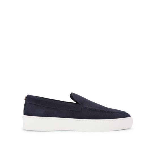 Suede Leyton Navy Loafers - Image 1