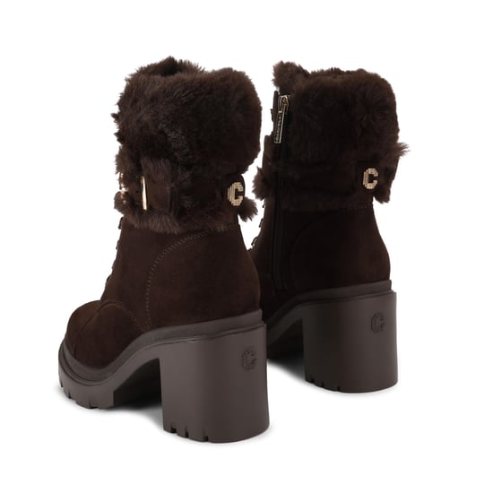 Carvela Suedette Boulder Fur Lace Up Boots - Image 3
