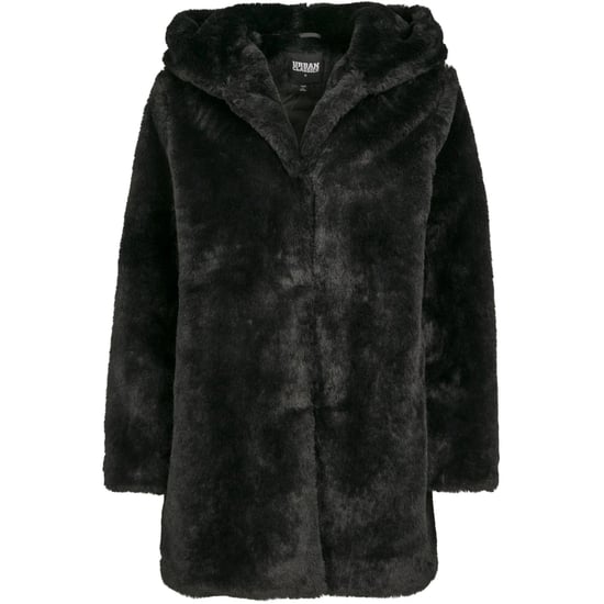 Urban Classics Dames/Dames Teddy Fleece Mantel met Capuchon (Zwart) - Image 1