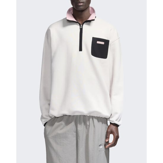 Flaneur Homme Heren sweater met half-rits en badge-detail - Image 1
