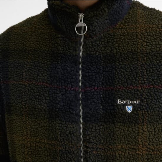Barbour tartan fleece zip through sweater mfl0187 tn43 shadow classic tartan - Image 3