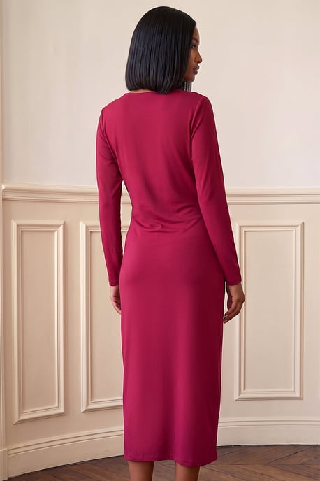 Ruched Waist Midi Dress - Image 3