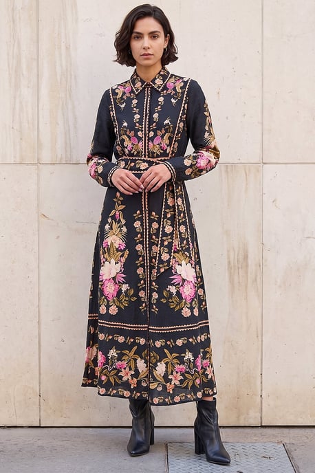Bordered Floral Dress - Image 2