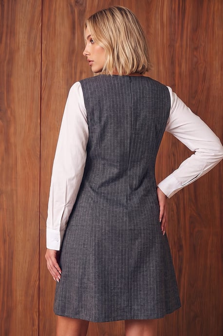Pinstripe Stretch Dress - Image 3