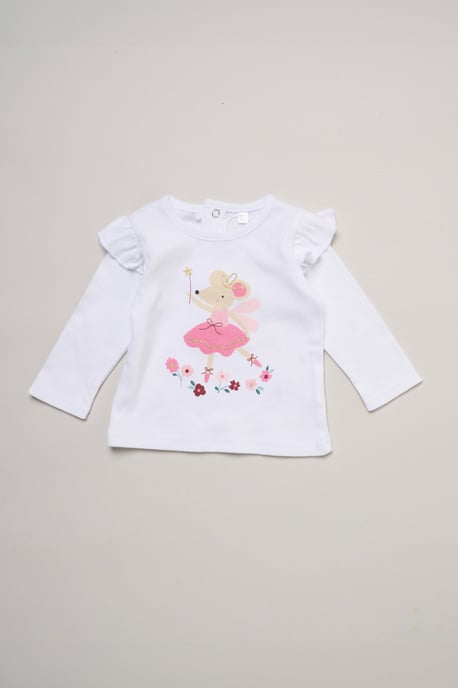 Faux Fur Gilet Set with Floral Bow T-Shirt & Leggings - Image 2