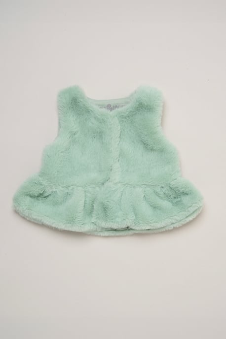 Faux Fur Gilet Set with Floral Bow T-Shirt & Leggings - Image 5