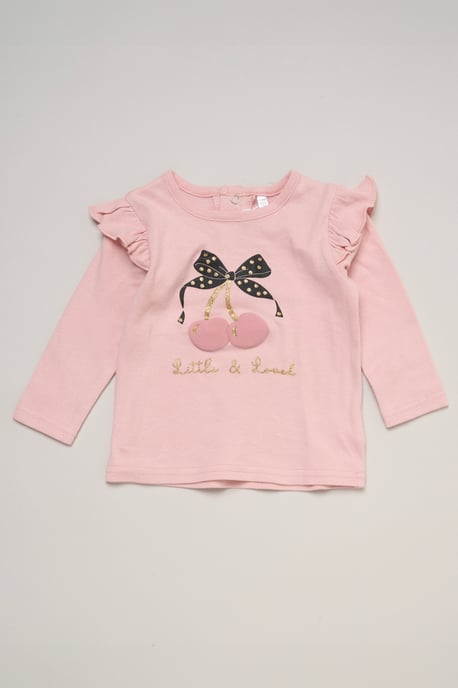 Faux Fur Gilet Set with Cherry T-Shirt & Leggings - Image 4