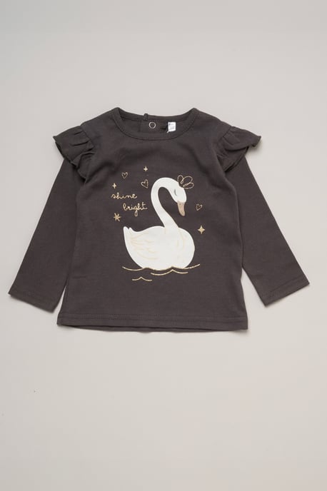 Faux Fur Gilet Set with Swan T-Shirt & Leggings - Image 3