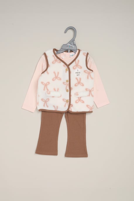 3 Piece Top, Borg Gilet and Flared Legging Set - Image 2