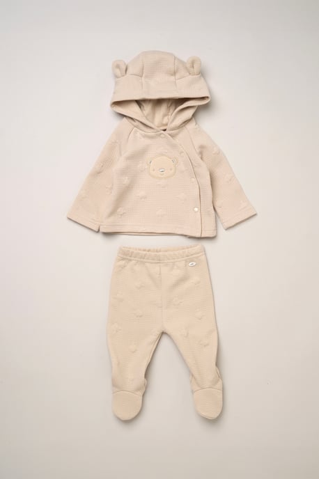 Ribbed Velour Jacket and Footed Trousers Set - Image 1