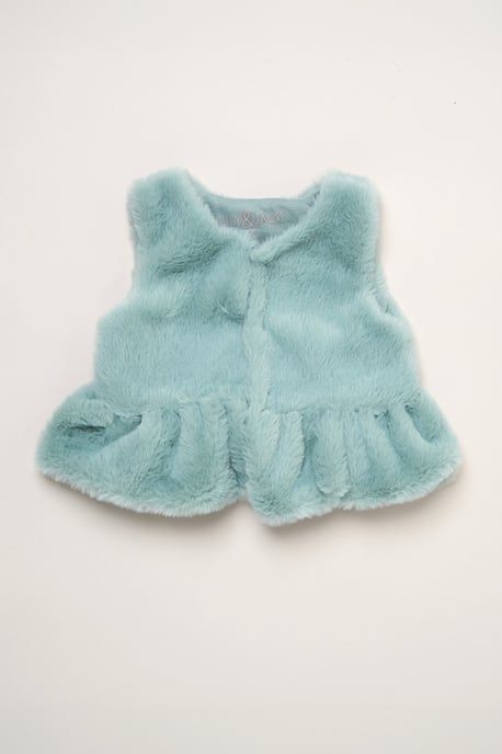 Faux Fur Gilet Set with Long Sleeve T-Shirt & Leggings - Image 3