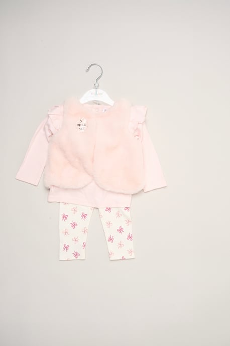 Faux Fur Gilet Set with Unicorn T-Shirt & Leggings - Image 6
