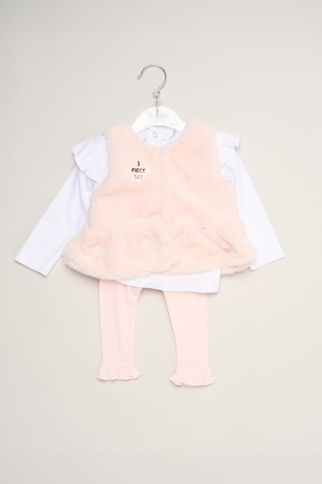 Faux Fur Gilet Set with Fox T-Shirt & Leggings - Image 2