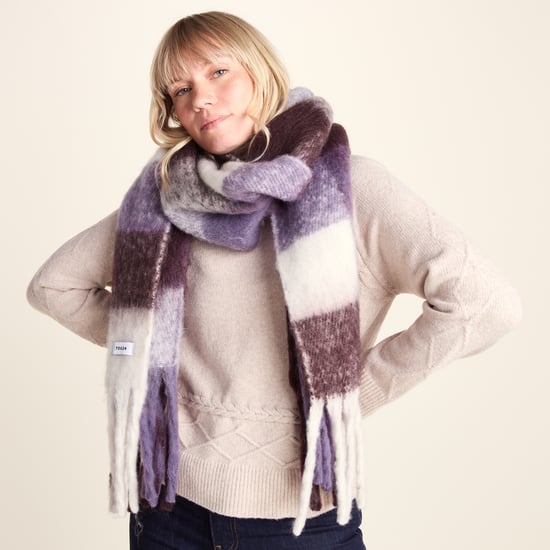 Freda Heavyweight Brushed Checked Blanket Scarf - Huckleberry Check - Image 1