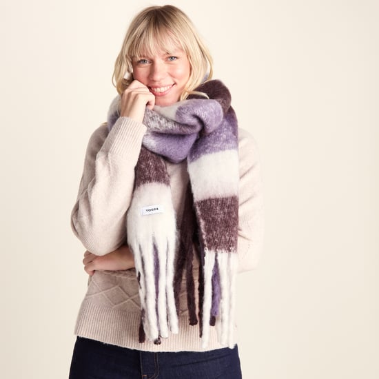 Freda Heavyweight Brushed Checked Blanket Scarf - Huckleberry Check - Image 3