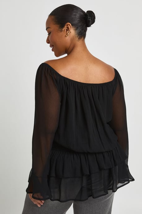 Plus Chiffon Blouson Top - Image 2