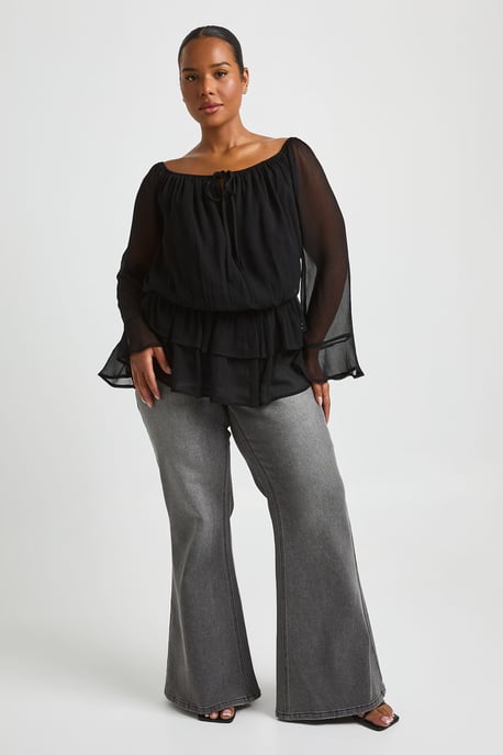 Plus Chiffon Blouson Top - Image 3