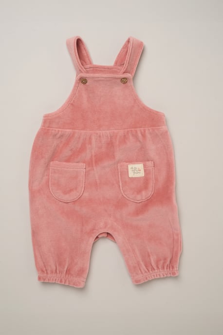 Bodysuit with Embroidered Collar and Velour Dungarees - Image 5