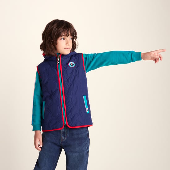 Ancon Shaun the Sheep Kids Insulated Quilted Gilet Microfleece Lining - Night Blue - Image 3