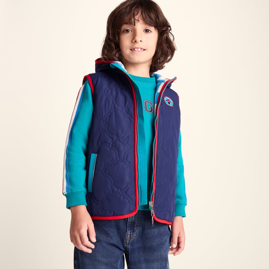 Ancon Shaun the Sheep Kids Insulated Quilted Gilet Microfleece Lining - Night Blue - Image 6
