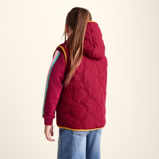 Ancon Shaun the Sheep Kids Insulated Quilted Gilet Microfleece Lining - Beetroot Red - Image 2