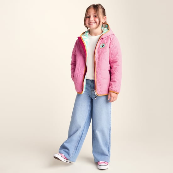Arapawa Shaun the Sheep Kids Insulated Quilted Coat Microfleece Lining - Candy Floss Pink - Image 1