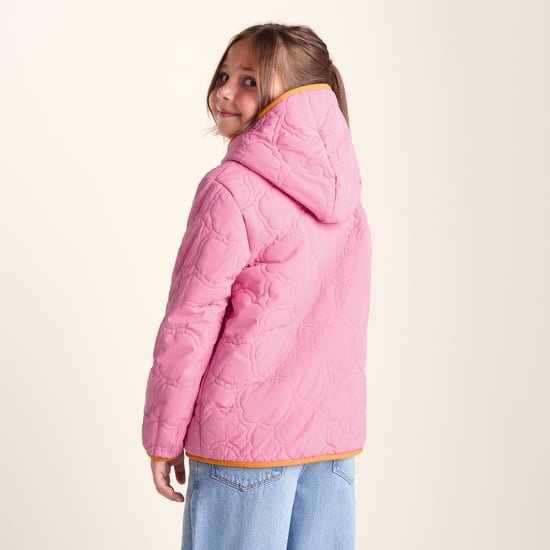 Arapawa Shaun the Sheep Kids Insulated Quilted Coat Microfleece Lining - Candy Floss Pink - Image 2