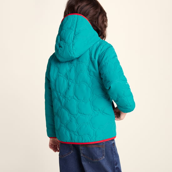 Arapawa Shaun the Sheep Kids Insulated Quilted Coat Microfleece Lining - Peacock Green - Image 2