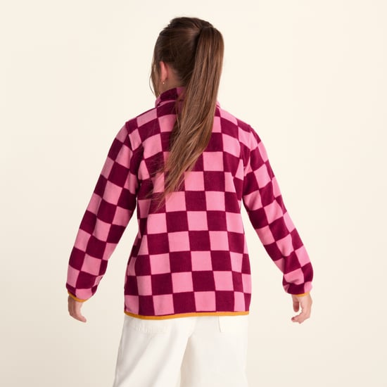 Brecknock Kids Shaun the Sheep Fleece Zip Neck - Candy Floss/Beetroot Red - Image 2