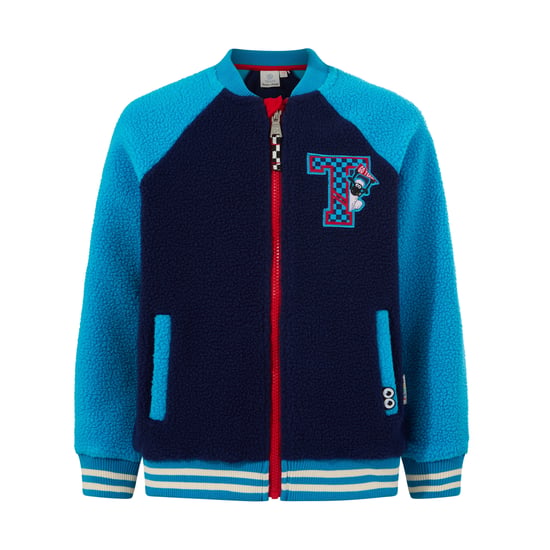 Aberfield Shaun the Sheep Kids Sherpa Varsity Bomber Jacket - Night Blue/Bondi Blue - Image 5