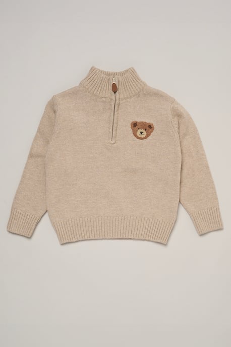 Half Zip True Knit Jumper with Jeans - Image 3