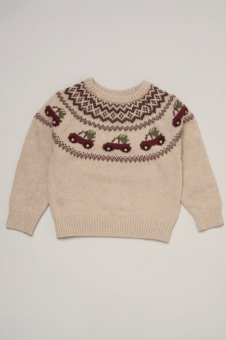 True Knit Fair isle Jumper with Jeans - Image 3