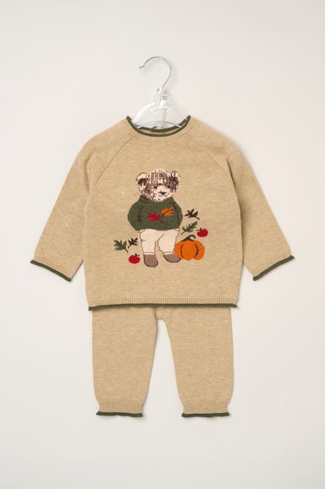 True Knit Jacquard Bear Jumper and Trousers Set - Image 2