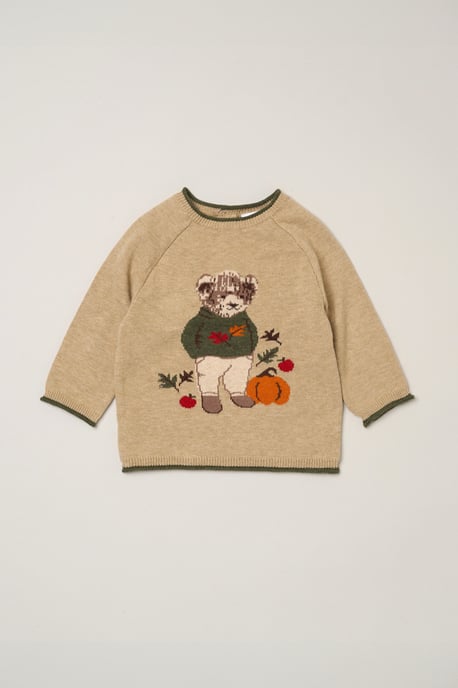 True Knit Jacquard Bear Jumper and Trousers Set - Image 3