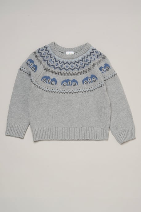 True Knit Fair isle Jumper with Jeans - Image 3
