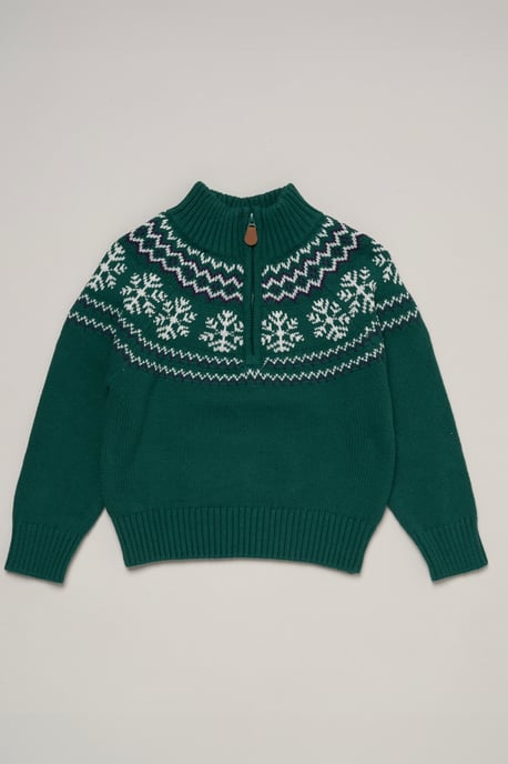 Half Zip True Knit Fair isle Jumper with Twill Trousers - Image 5