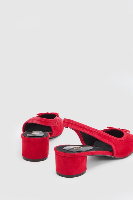 Annie Faux Suede Slingback Block Heel Court Pumps - Image 2