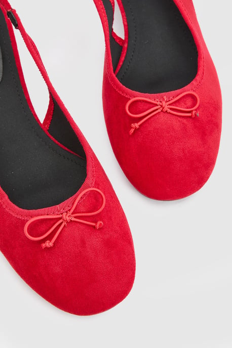 Annie Faux Suede Slingback Block Heel Court Pumps - Image 3