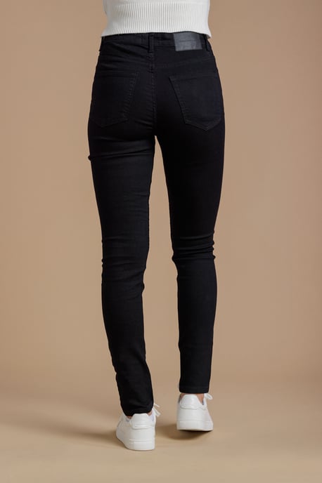 Black Cotton Blend Stretch High Rise Skinny Denim Jeans - Image 2