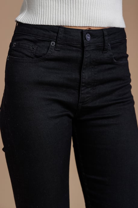 Black Cotton Blend Stretch High Rise Skinny Denim Jeans - Image 4