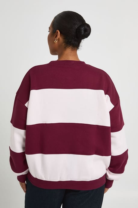 Plus Stripe Oversized Sweatshirt - Image 2